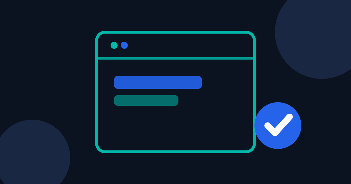 Homepage check with trust badge illustration in MakerWeb brand colours