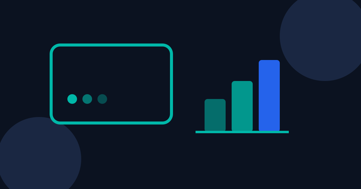 Chat and growth chart illustration in MakerWeb brand colours