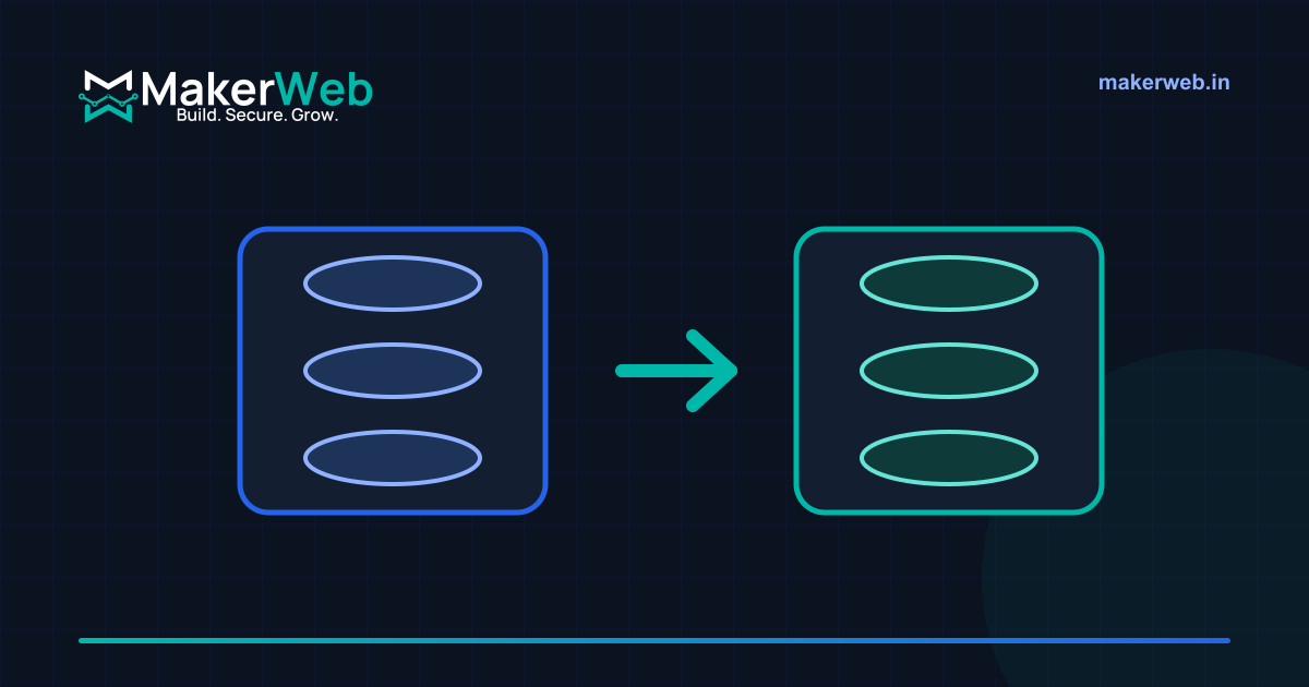 Database schema migration showing expand phase and contract phase across versions